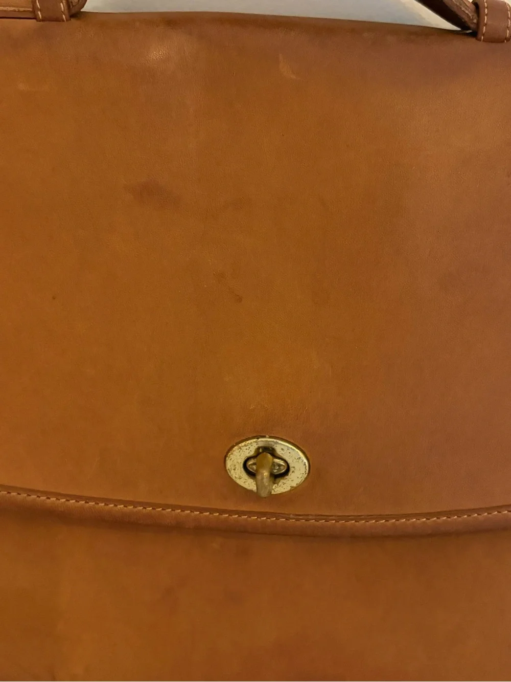 Coach Tan Leather Briefcase with Top Handle